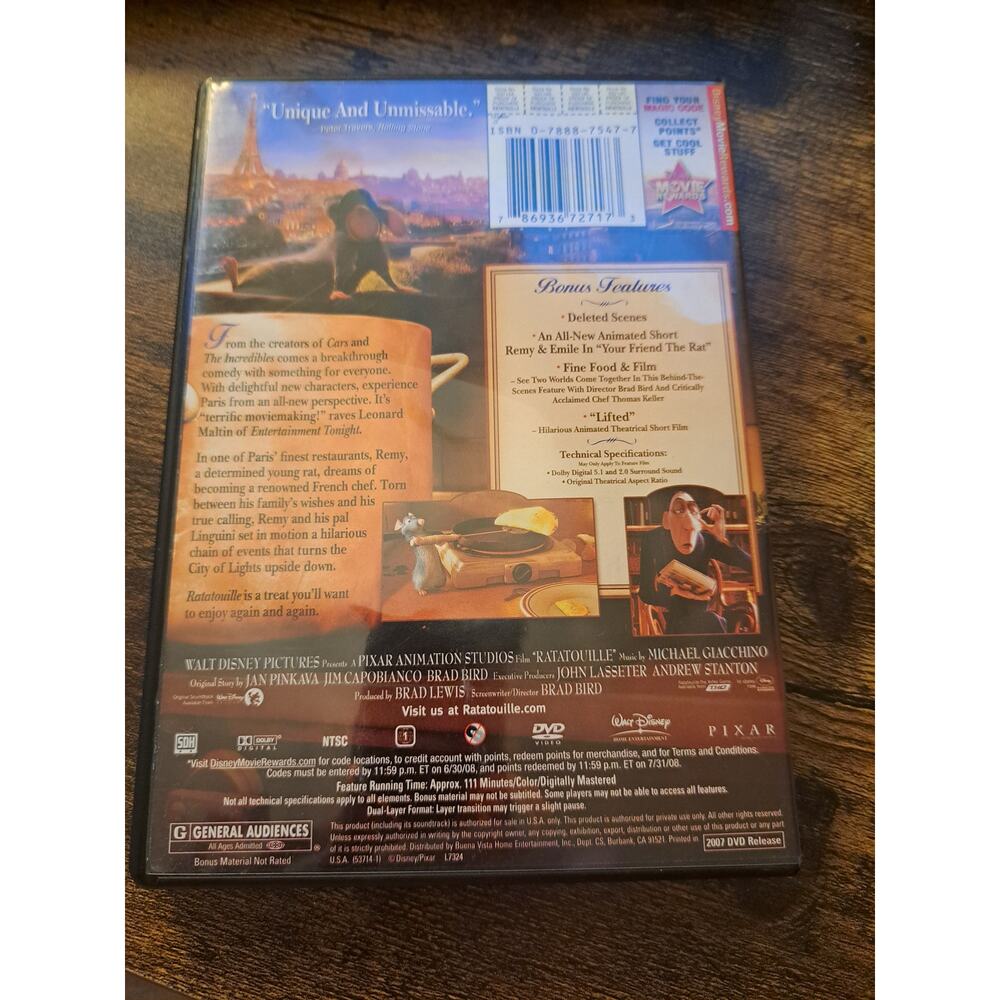 DISNEY - PIXAR - RATATOUILLE DVD - Picture 2 of 3